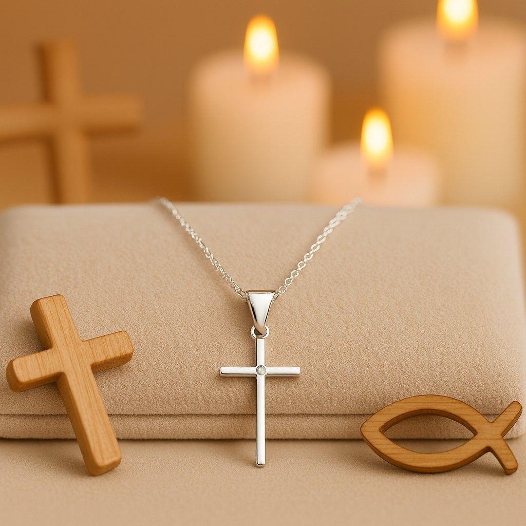 Collar Cruz Circón Minimalista Plata 925 -2