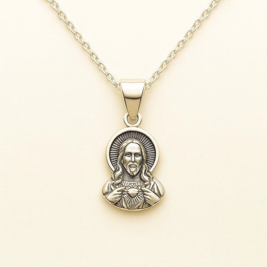 Collar Jesús en Plata 925 Guía y Fortaleza Espiritual-0