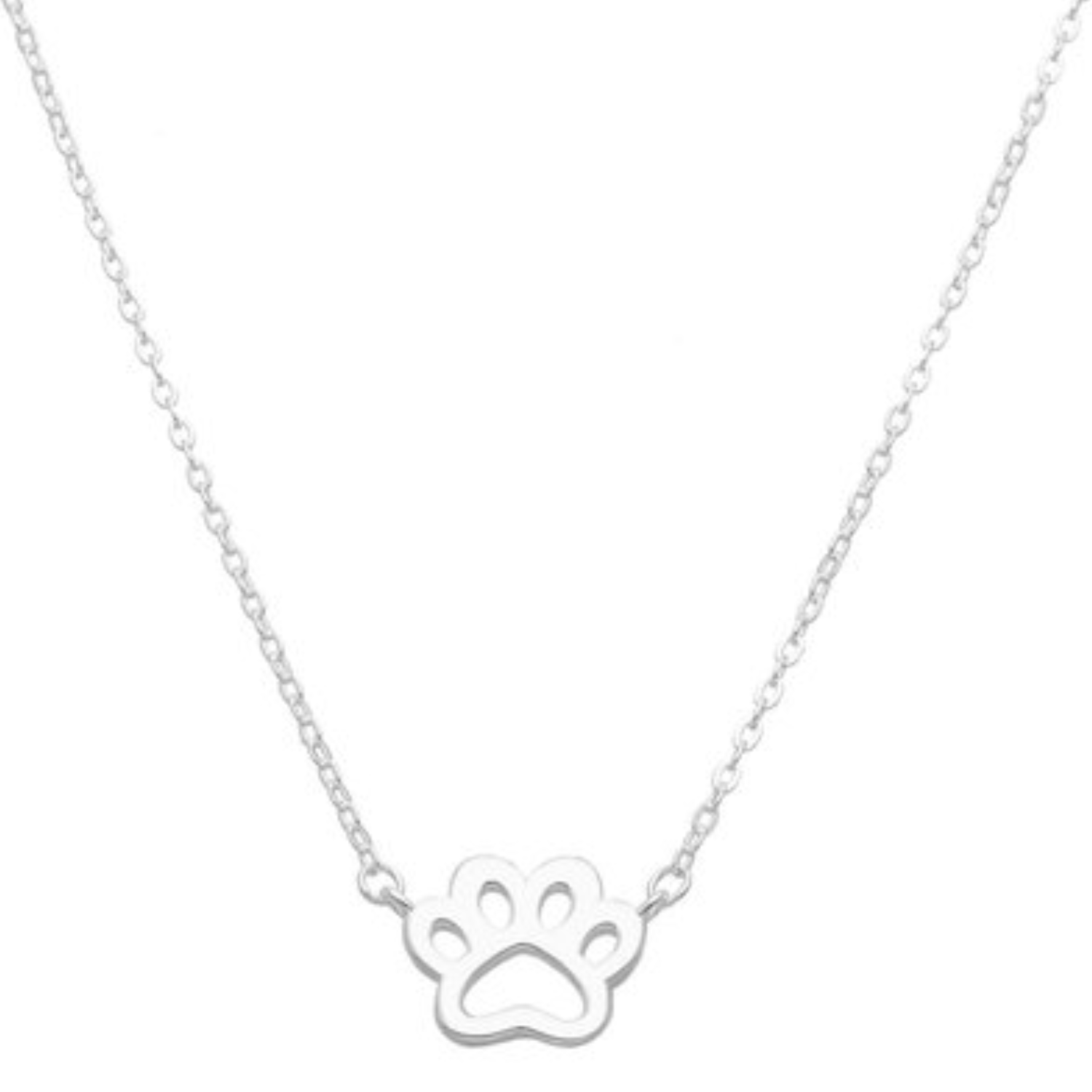 Collar de Plata 925 con Huella de Patita -0