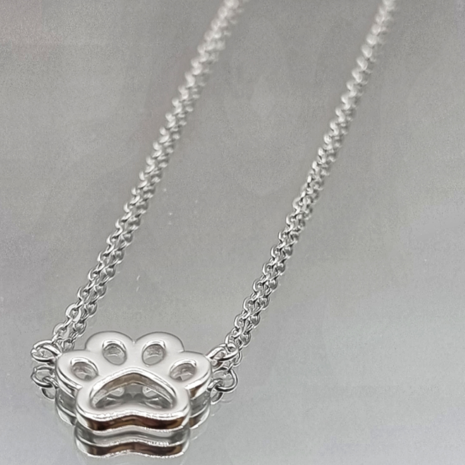 Collar de Plata 925 con Huella de Patita -2