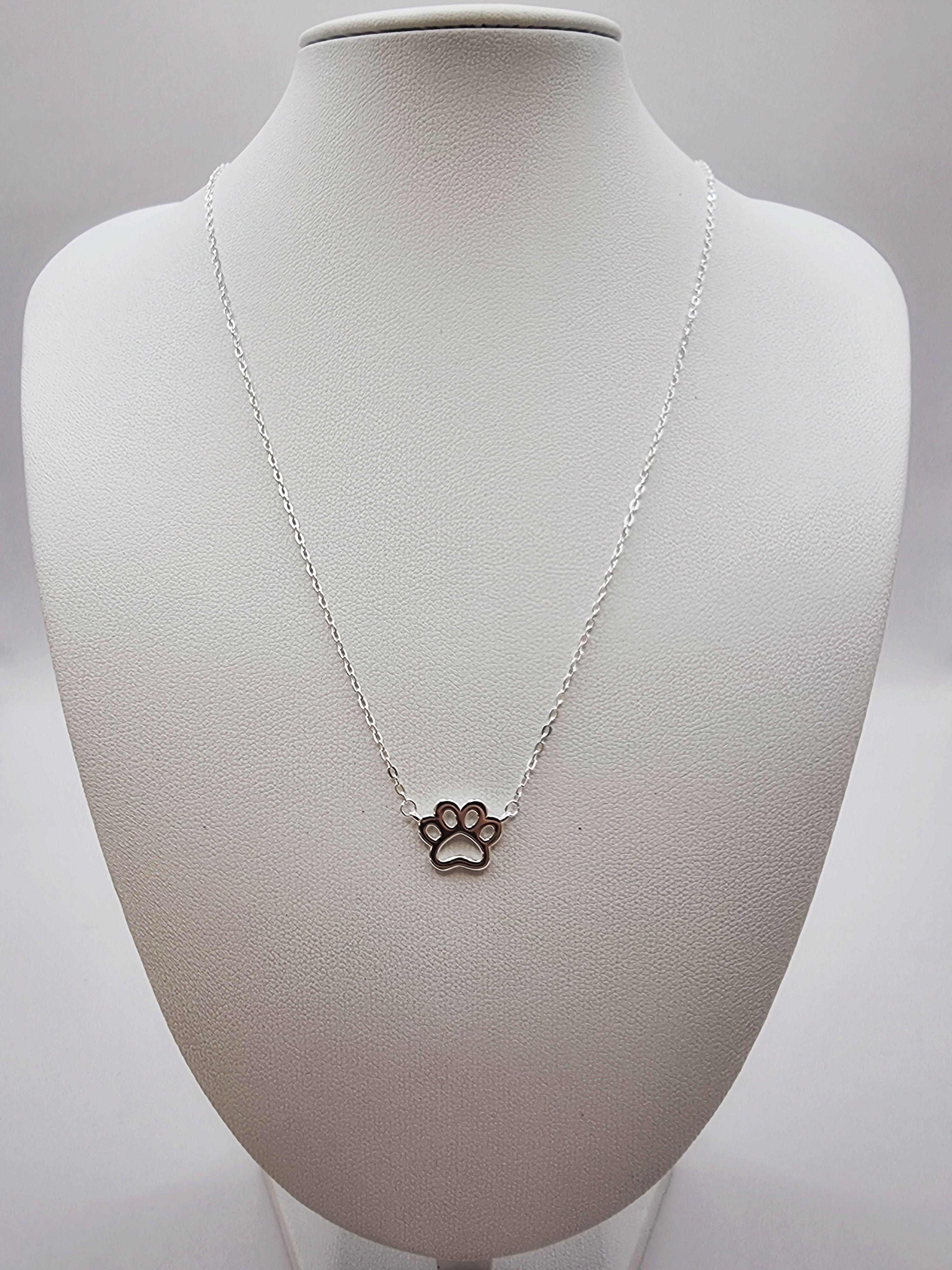 Collar de Plata 925 con Huella de Patita -3