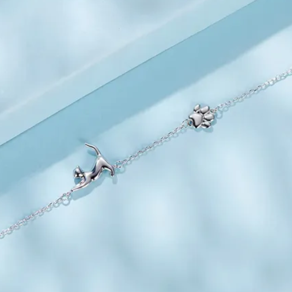 Pulsera Gatito Huellita Mascotas en Plata 925 -2
