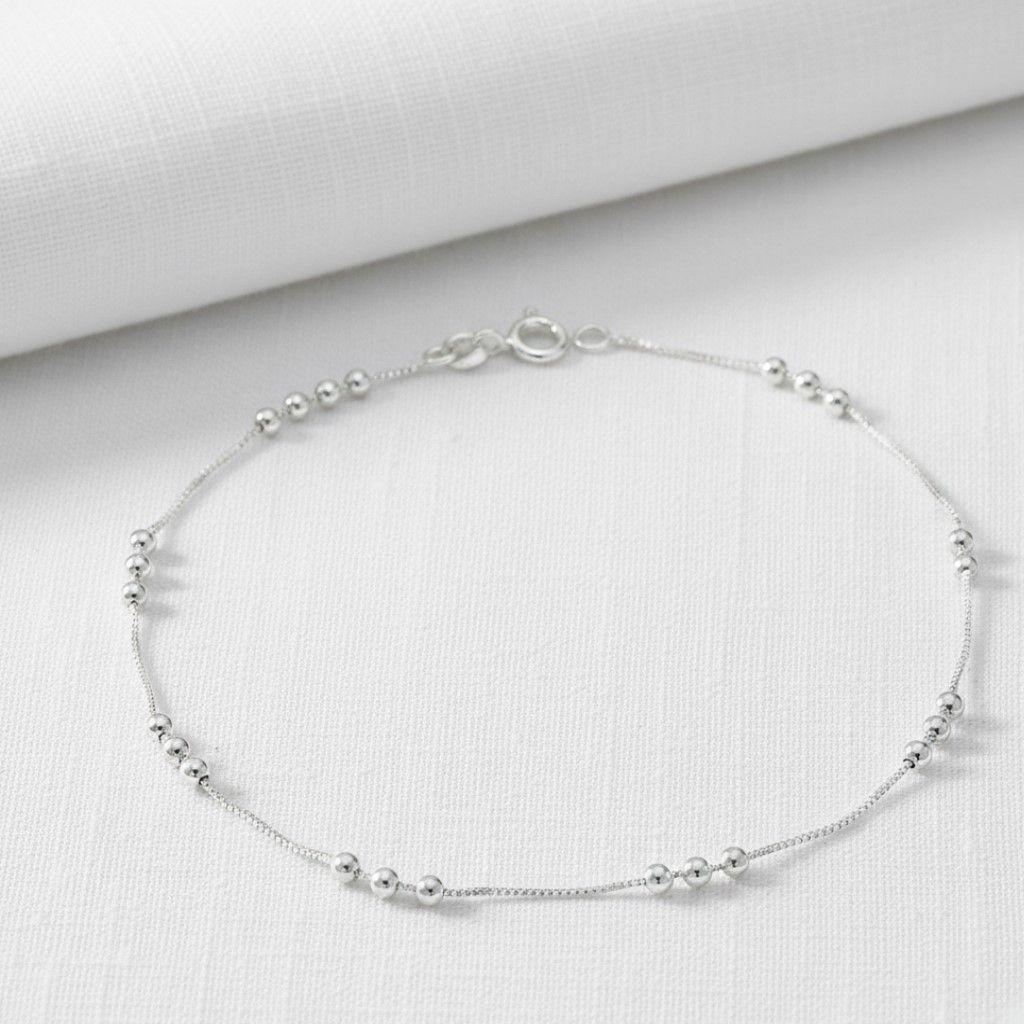 Tobillera Veneciana con Esferas Plata 925 -3