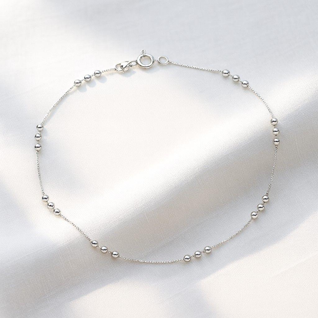 Tobillera Veneciana con Esferas Plata 925 -2