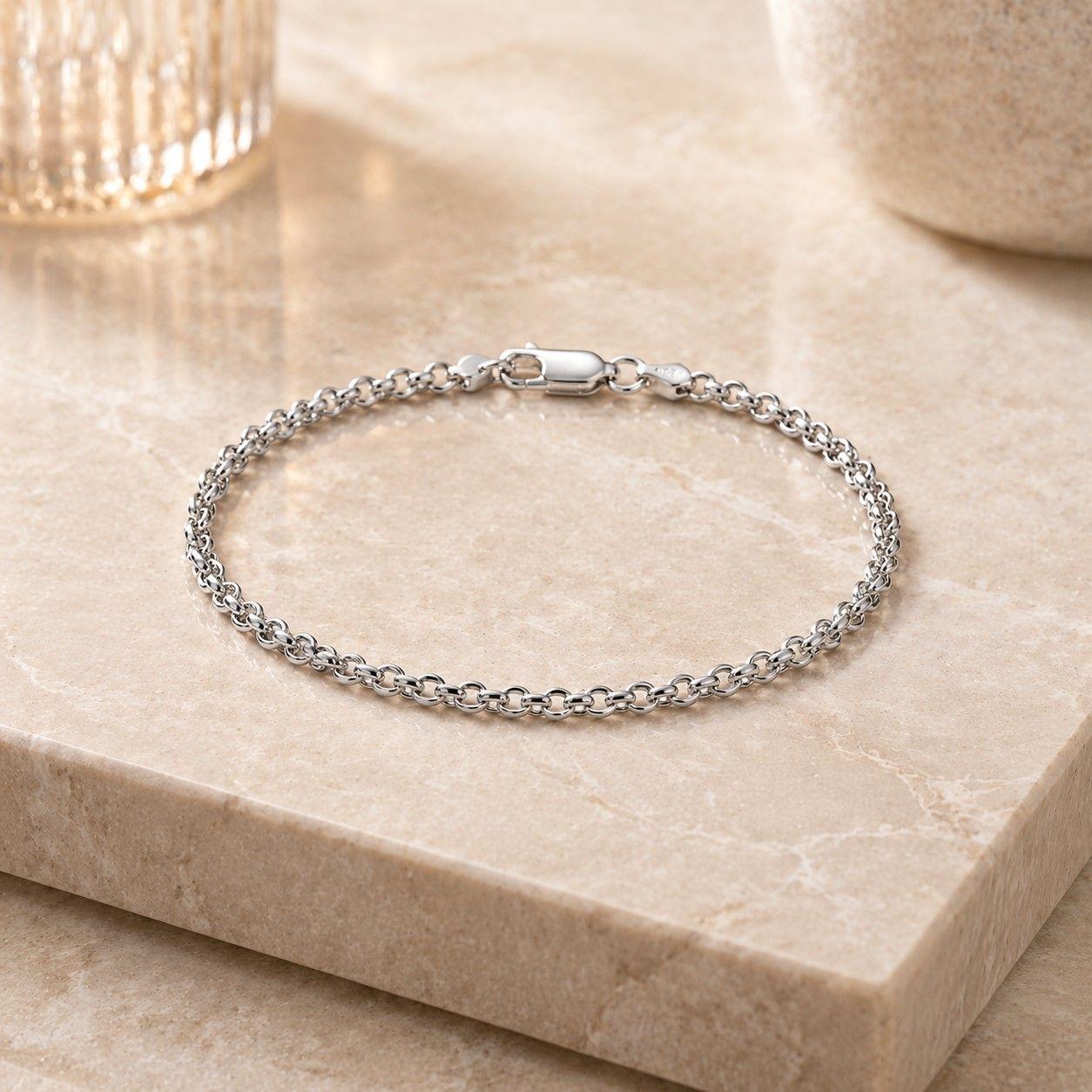 Pulsera Hombre Rolo 3mm Plata 925-2