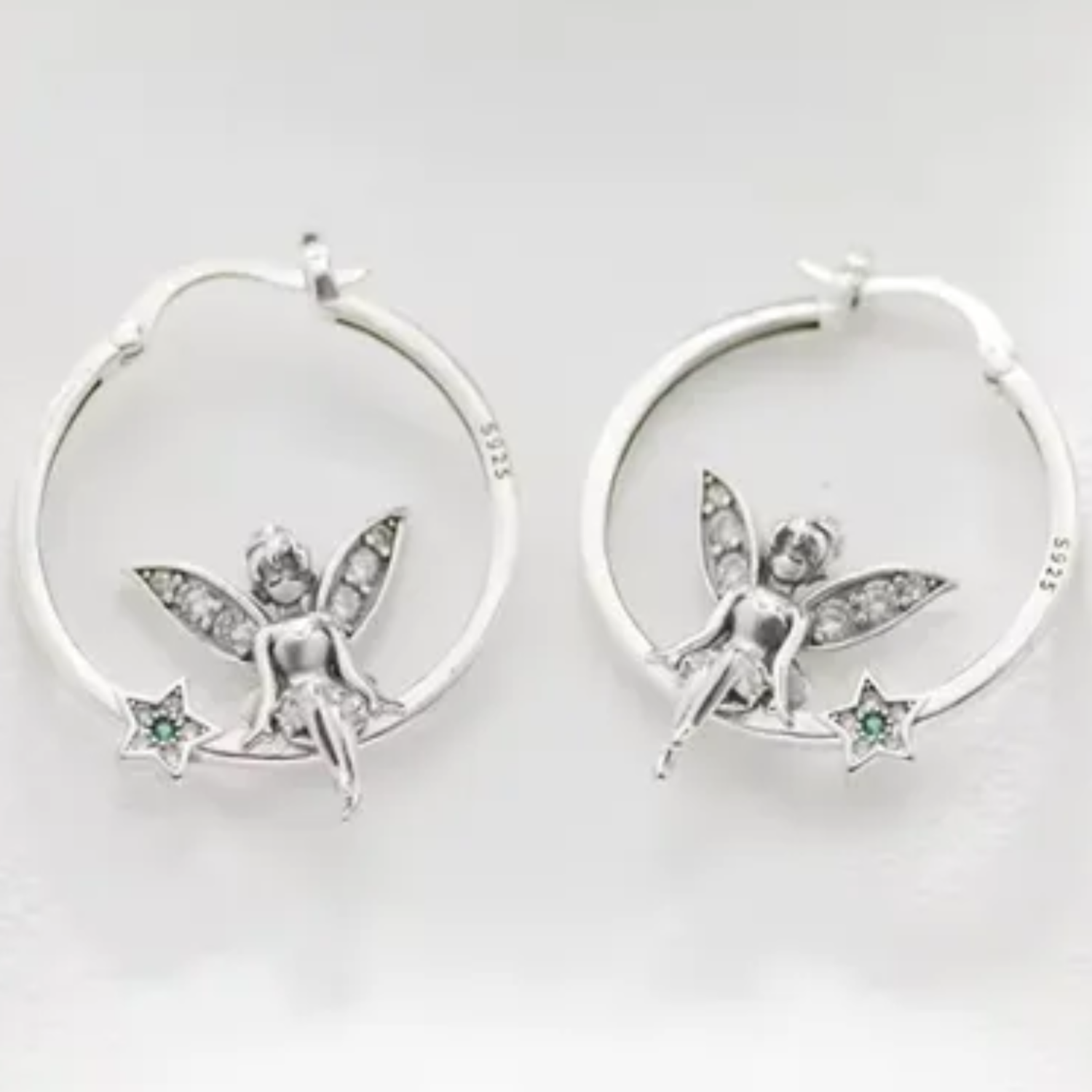 Aros Argollas Hada Circón en Plata 925 -2