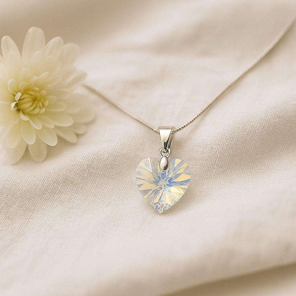 Collar Cristal Austriaco Aurora Boreal 14mm en Plata 925 -2