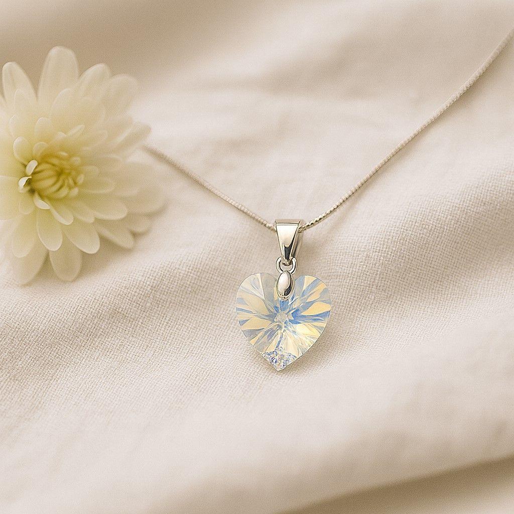 Collar Cristal Austriaco Aurora Boreal 14mm en Plata 925 -2