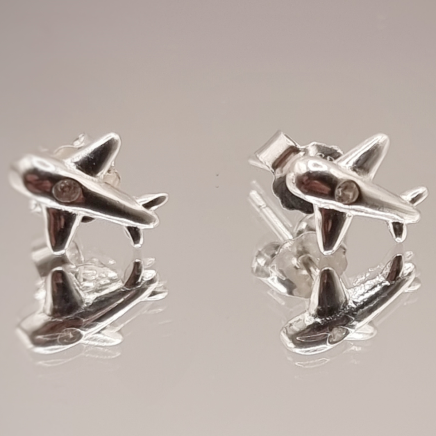 Aros Diseño de Avión en Plata 925-2