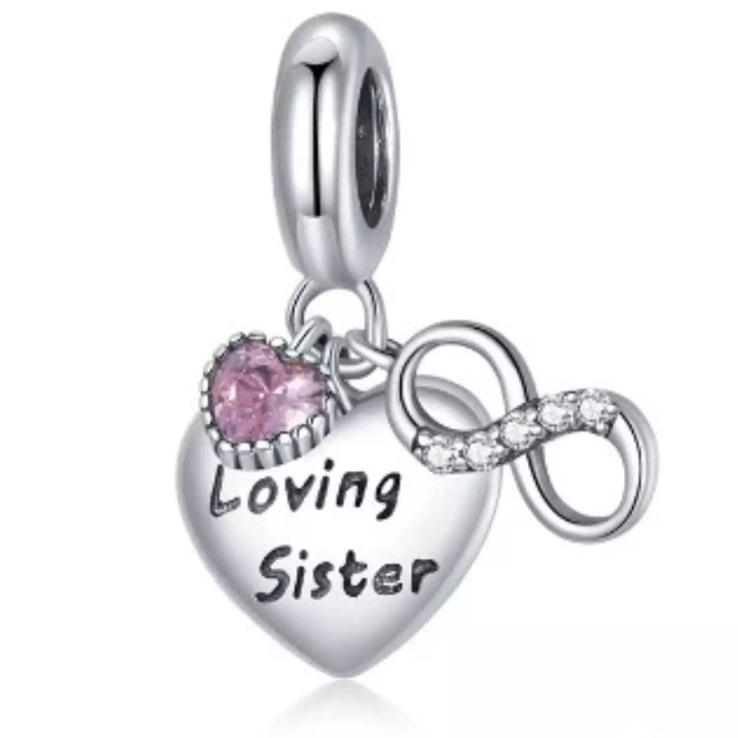  Charm Amor Hermanas Infinito en Plata 925 -0