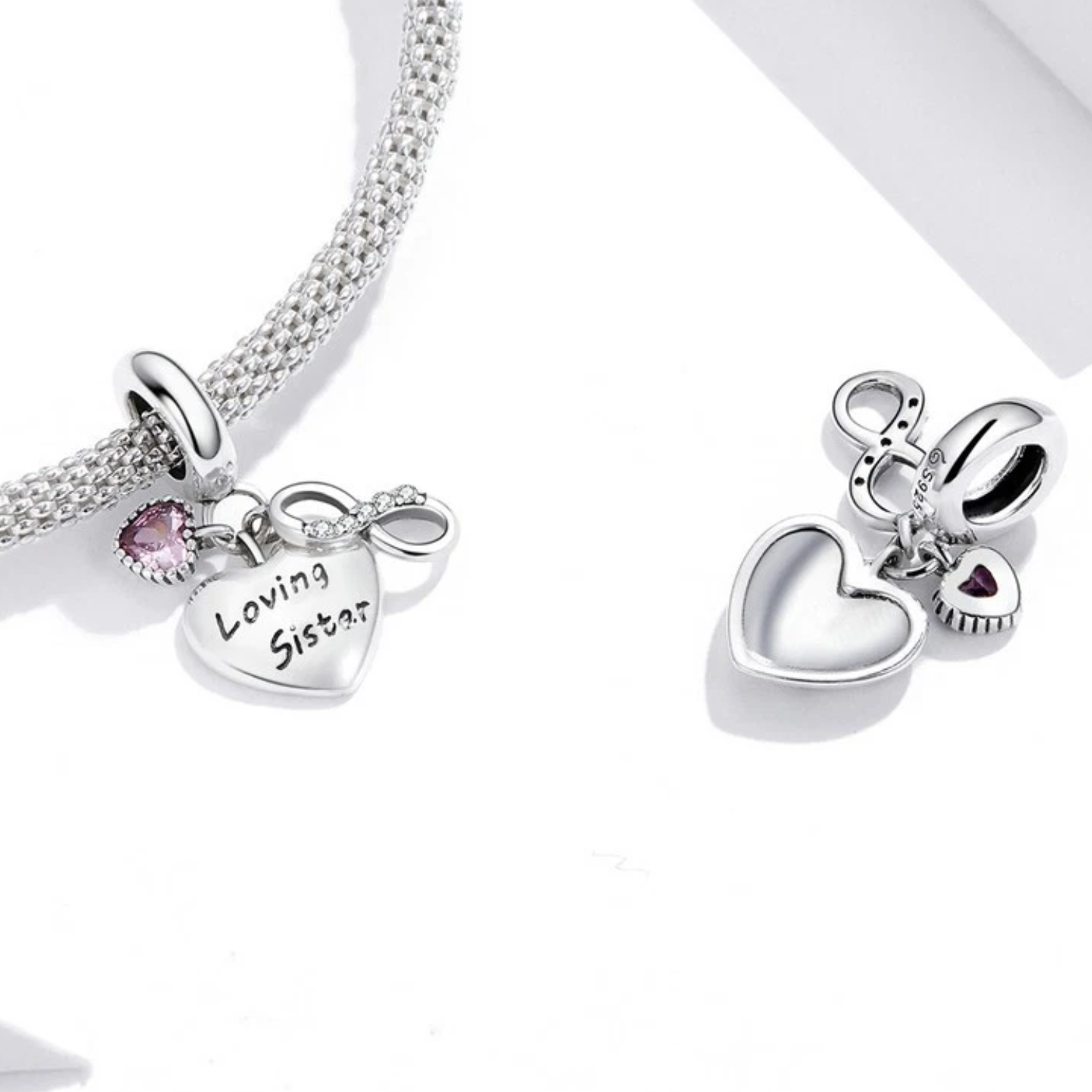  Charm Amor Hermanas Infinito en Plata 925 -1