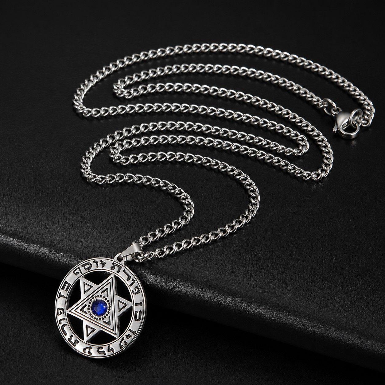 Collar Hombre Estrella de David Acero Inoxidable -1