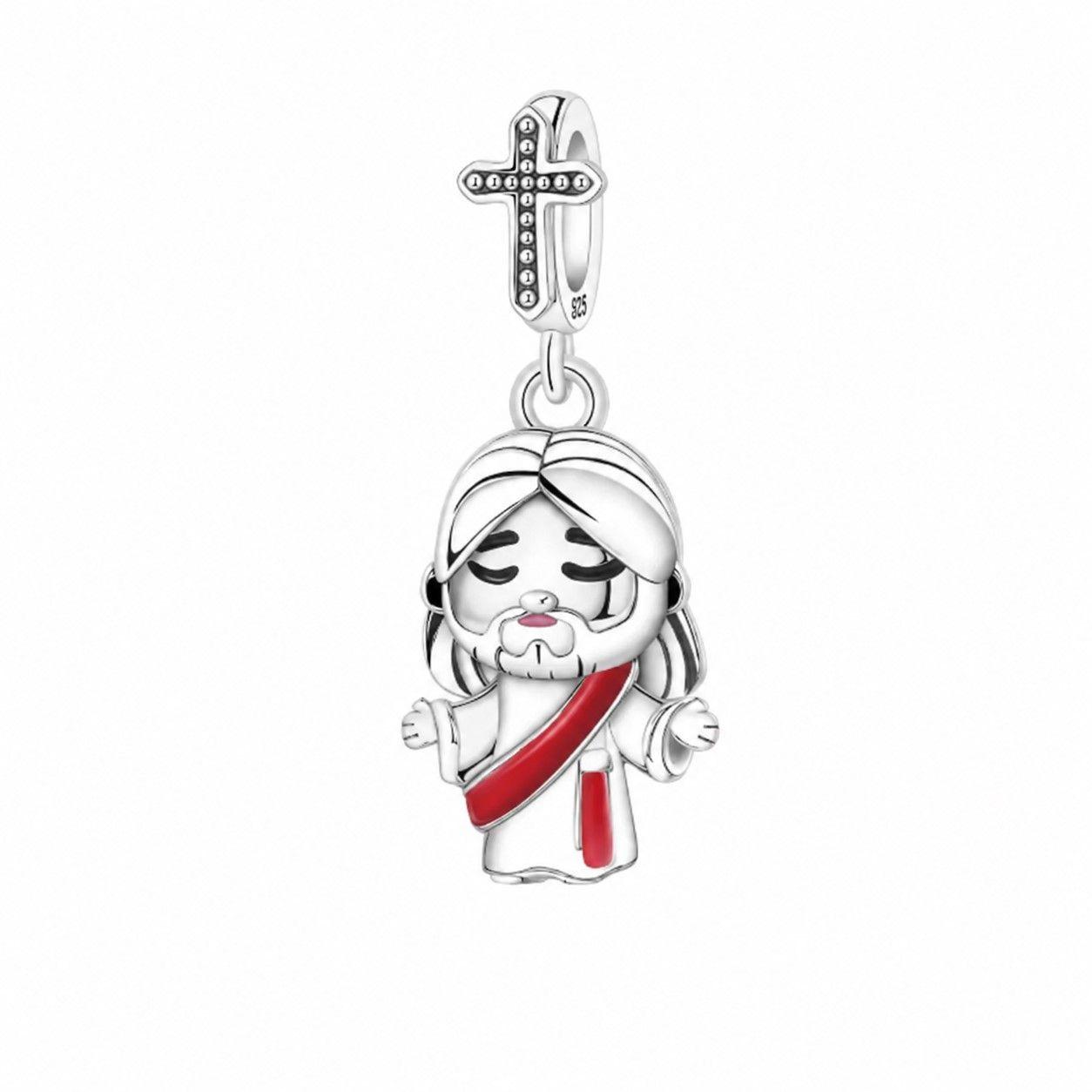 Charm Dije Jesús Fe Protección Plata 925-0