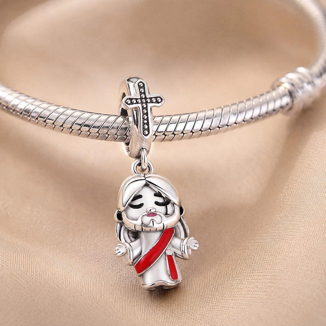 Charm Dije Jesús Fe Protección Plata 925-3