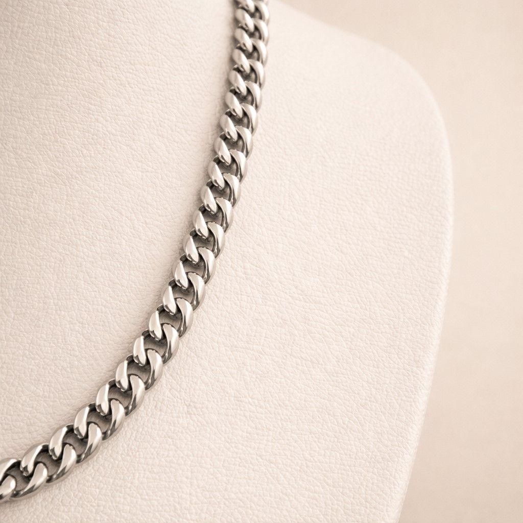 Cadena Cubana Hombre 5mm Acero Inoxidable  -2