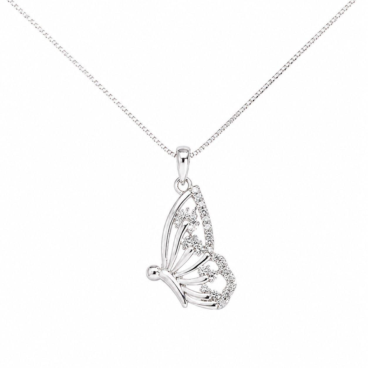 Collar Mariposa Circón Plata 925 -0