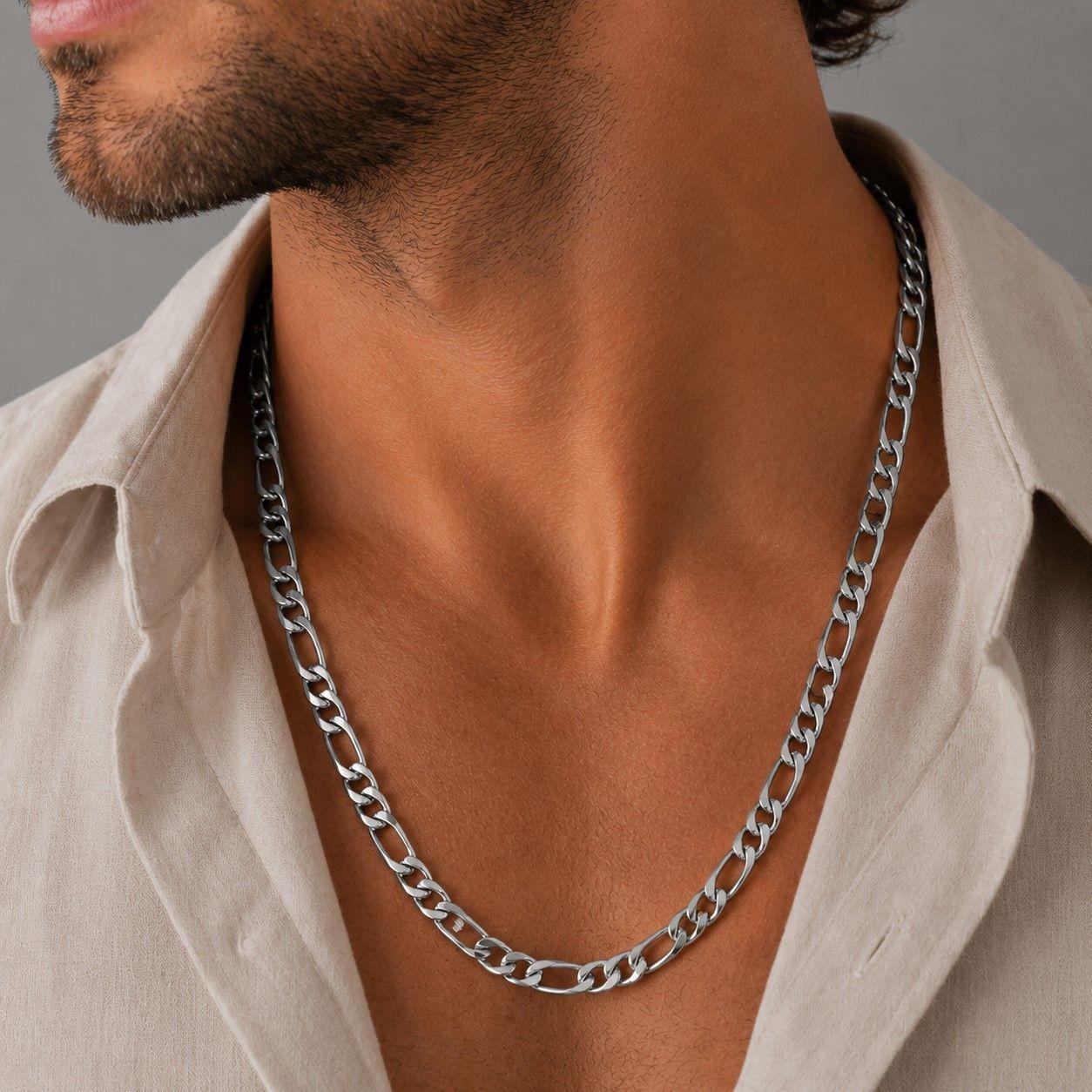 Cadena Cartier Hombre 7mm 70cm Acero Inoxidable  -3