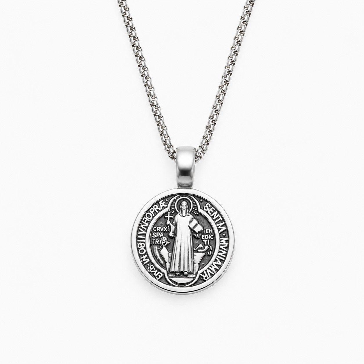 Collar Hombre San Benito Acero Inoxidable -0