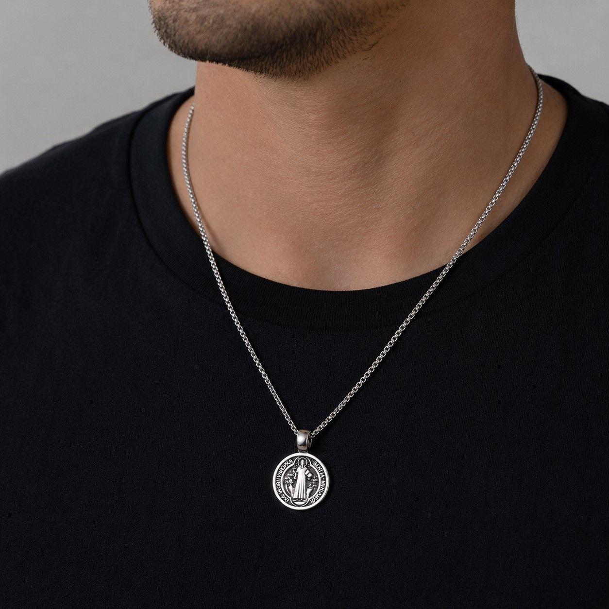 Collar Hombre San Benito Acero Inoxidable -1