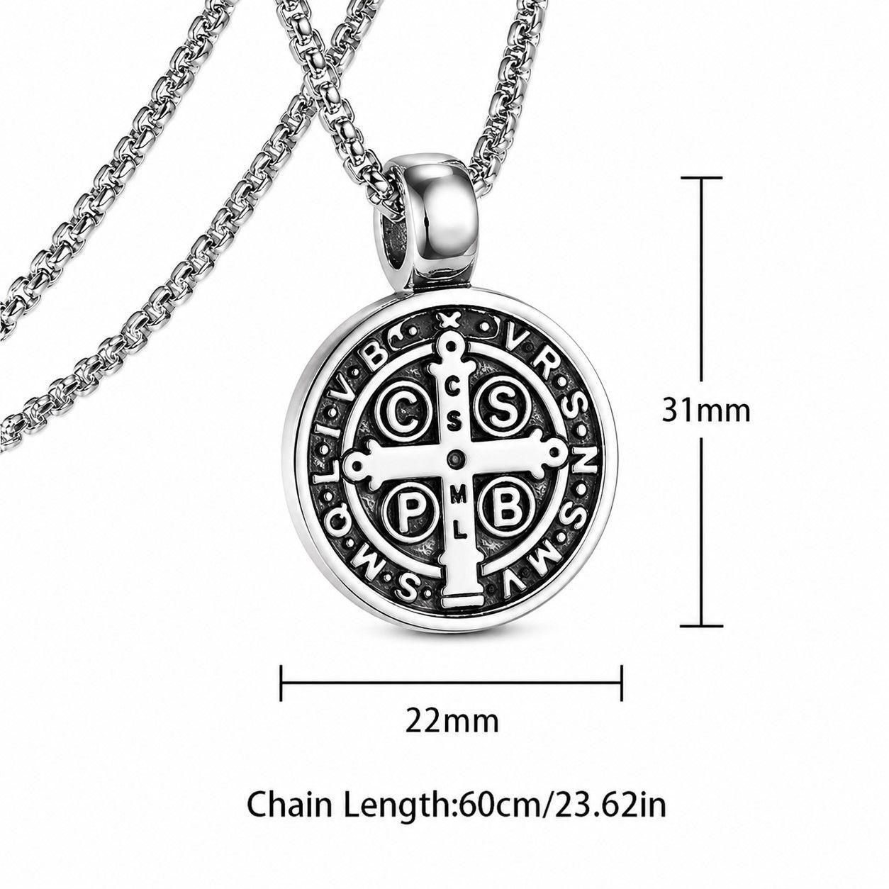 Collar Hombre San Benito Acero Inoxidable -2