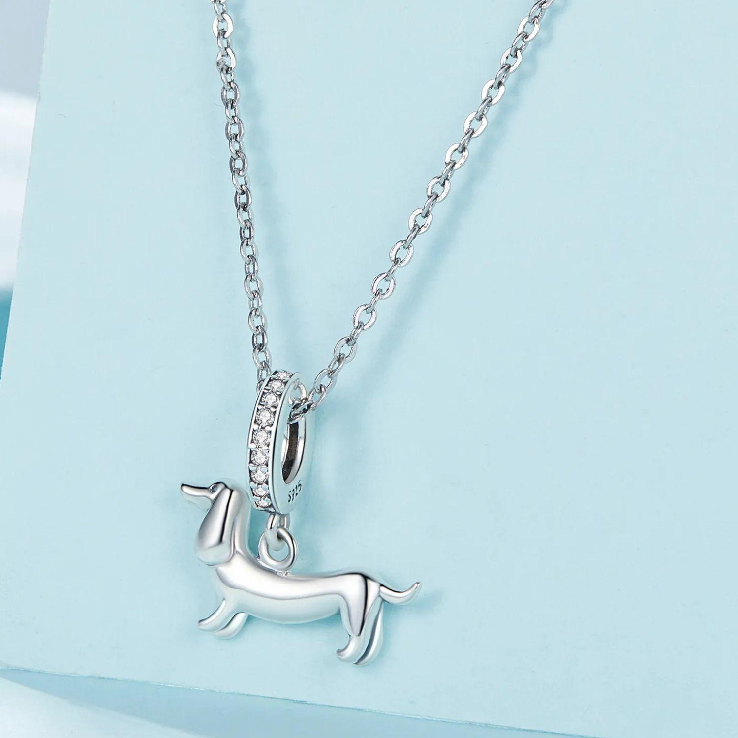 Charm Perrito Salchicha en Plata 925 -2