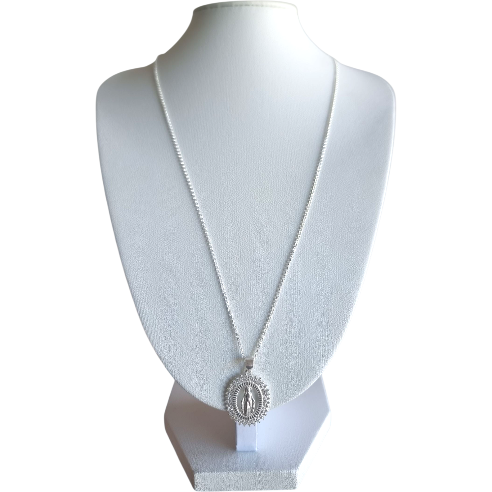 Collar Virgen De Los Rayos Milagrosa Plata 925 -2