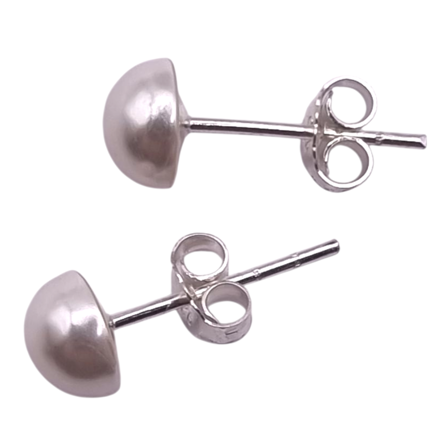 Aros con Media Perla 6 mm en Plata 925-2