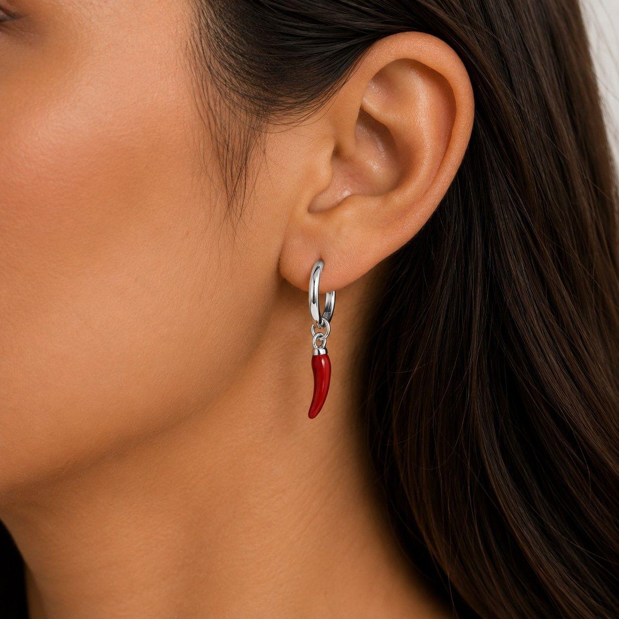Aros Argolla Ají de la Suerte Acero Inoxidable Unisex-2