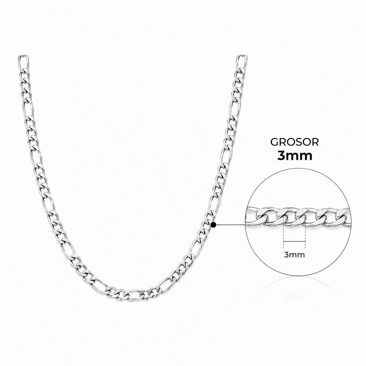 Cadena Cartier Hombre 3mm 70cm Acero Inoxidable  -3