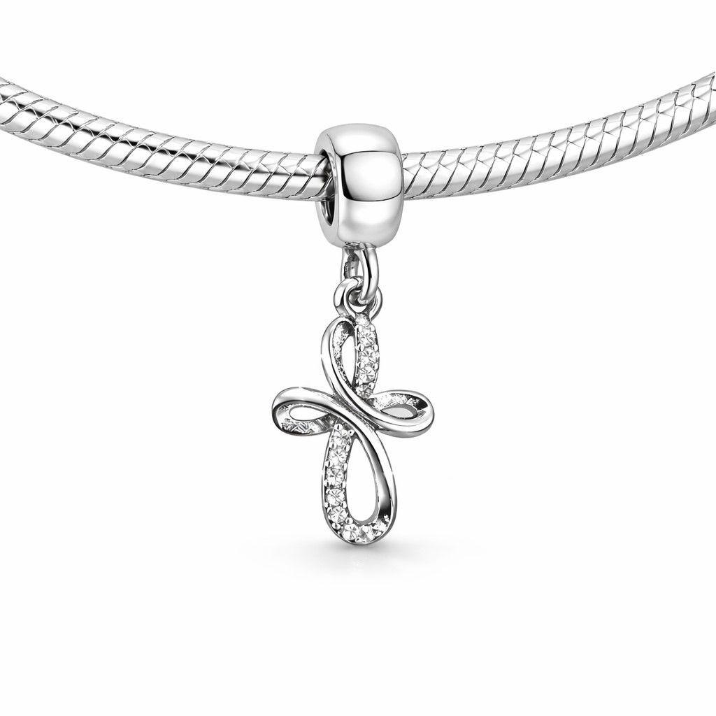 Charm Dije Cruz Circón en Plata 925 -1
