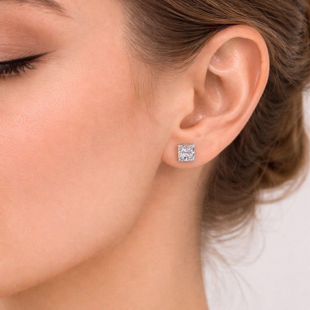 Aros Circón 8x8 mm Unisex Plata Ley 925  -2