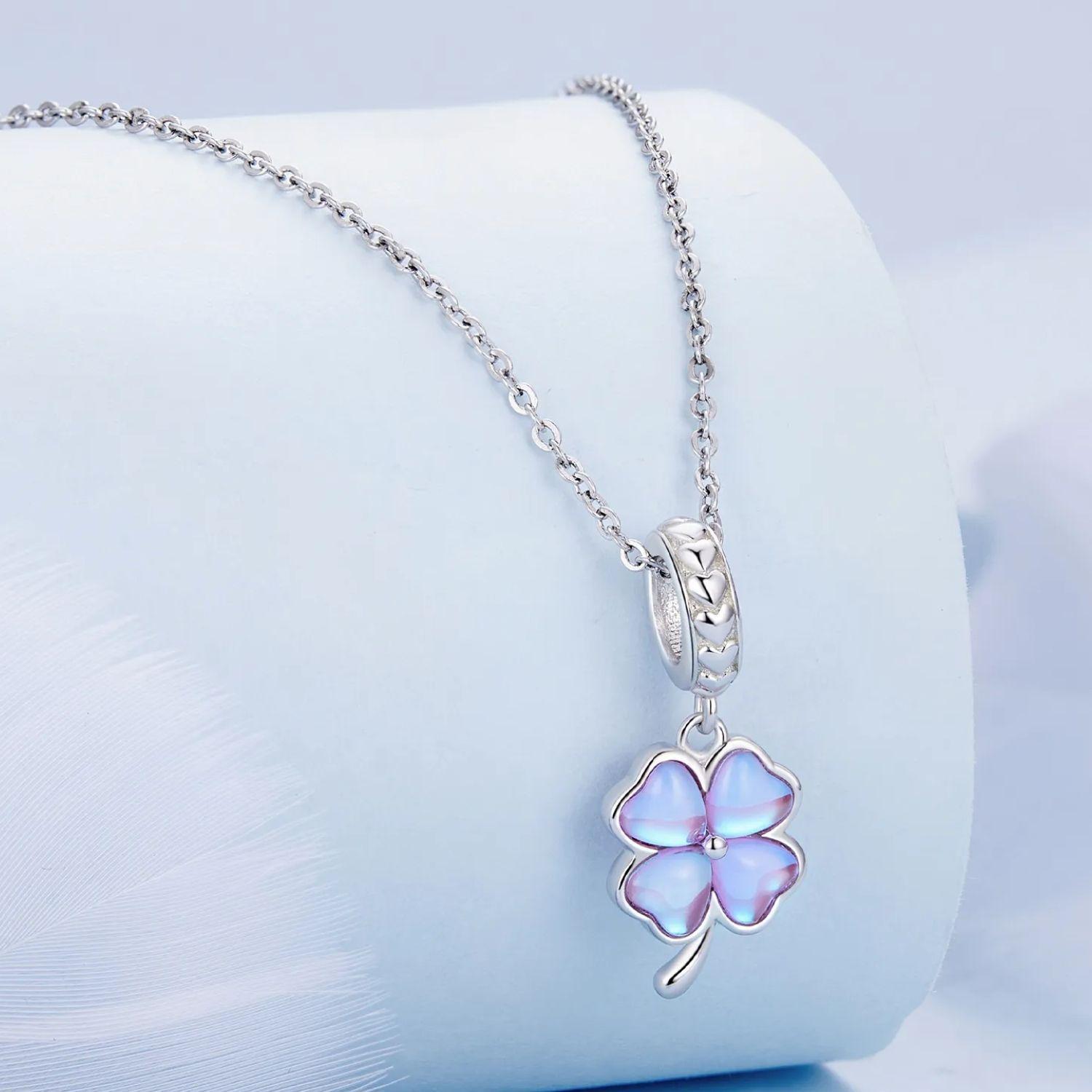 Charm Trébol Morado en Plata 925 -3