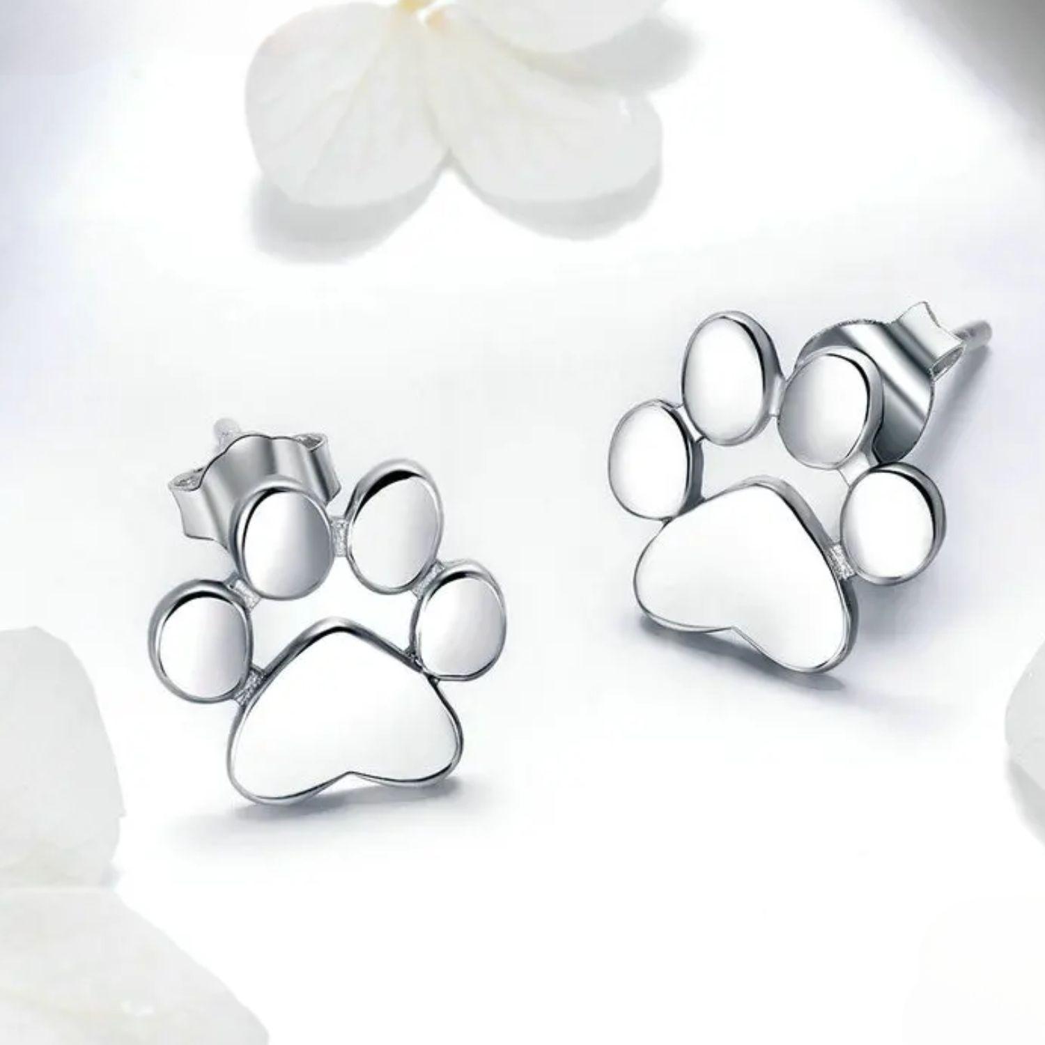 Aros Huella de Perrito en Plata 925-2