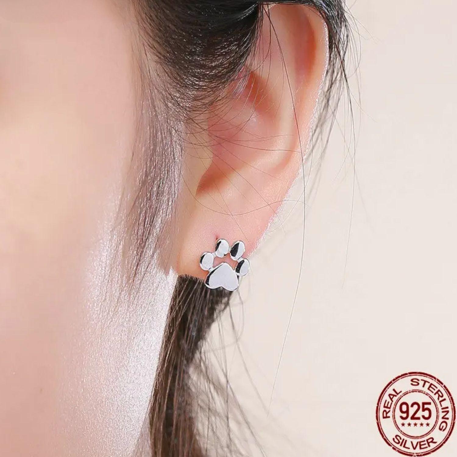 Aros Huella de Perrito en Plata 925-3