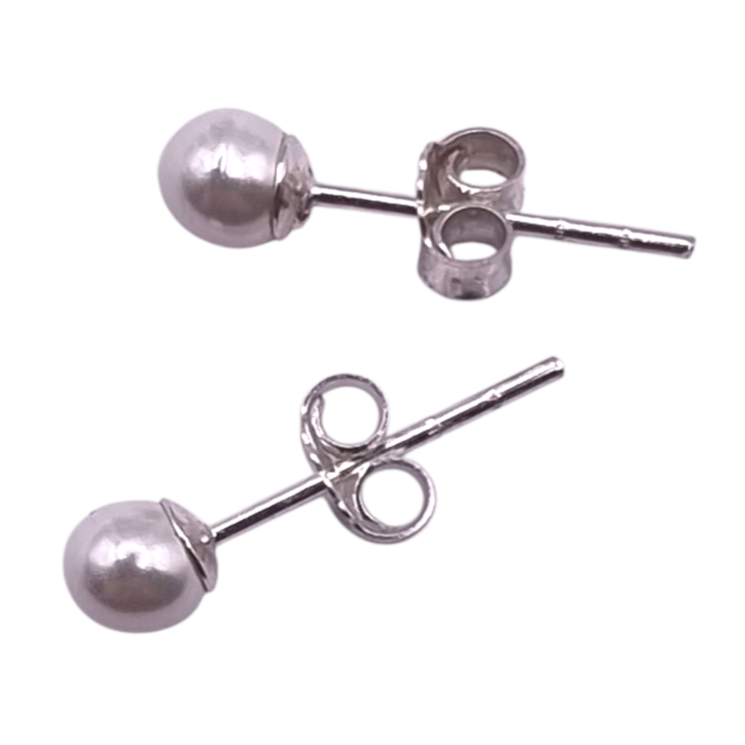 Aros de Perla 4 mm en Plata 925-2