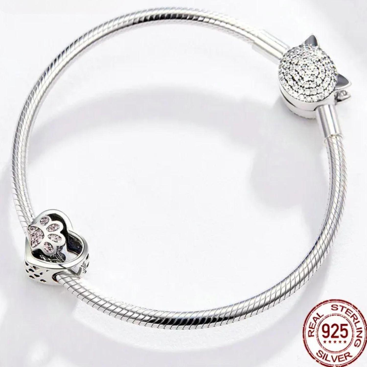 Charm Rosa Huella Perrito en Plata 925 -2
