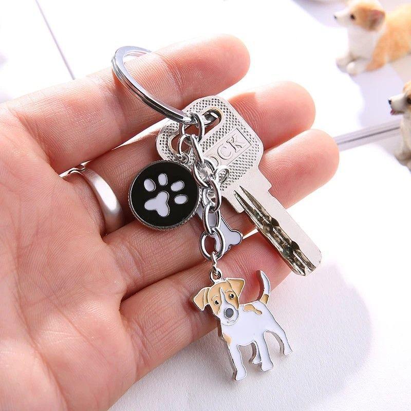 Llavero Perrito Jack Russell Terrier Acero Inoxidable -2