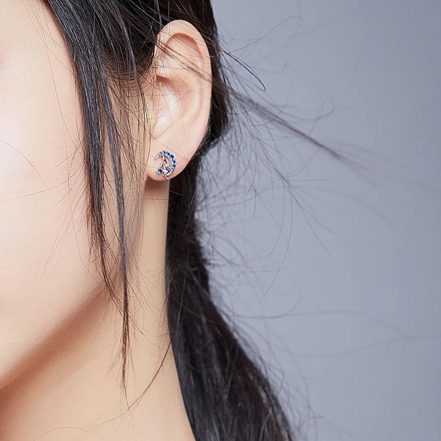 Aros Hada con Luna en Plata 925-3