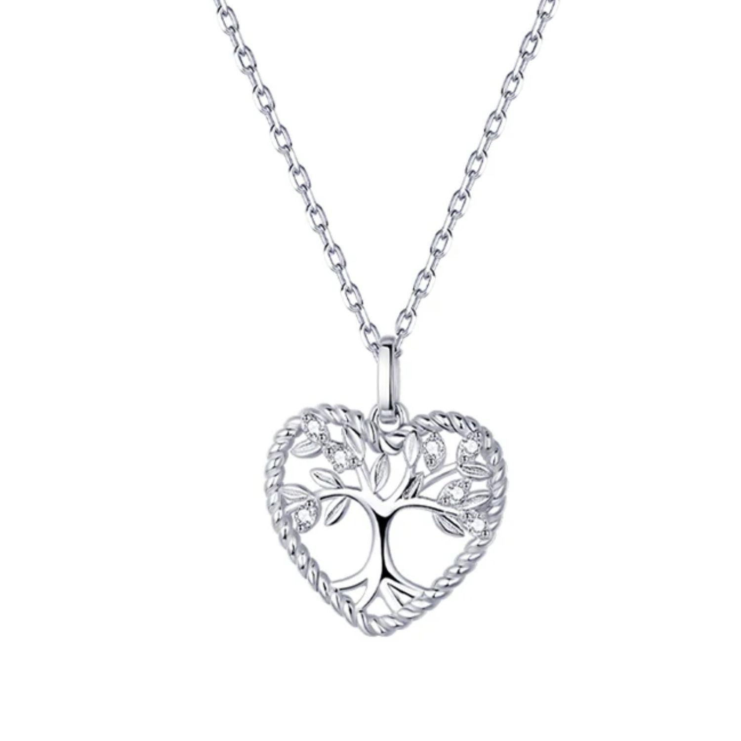 Collar Árbol de la Vida Corazón en Plata 925-0