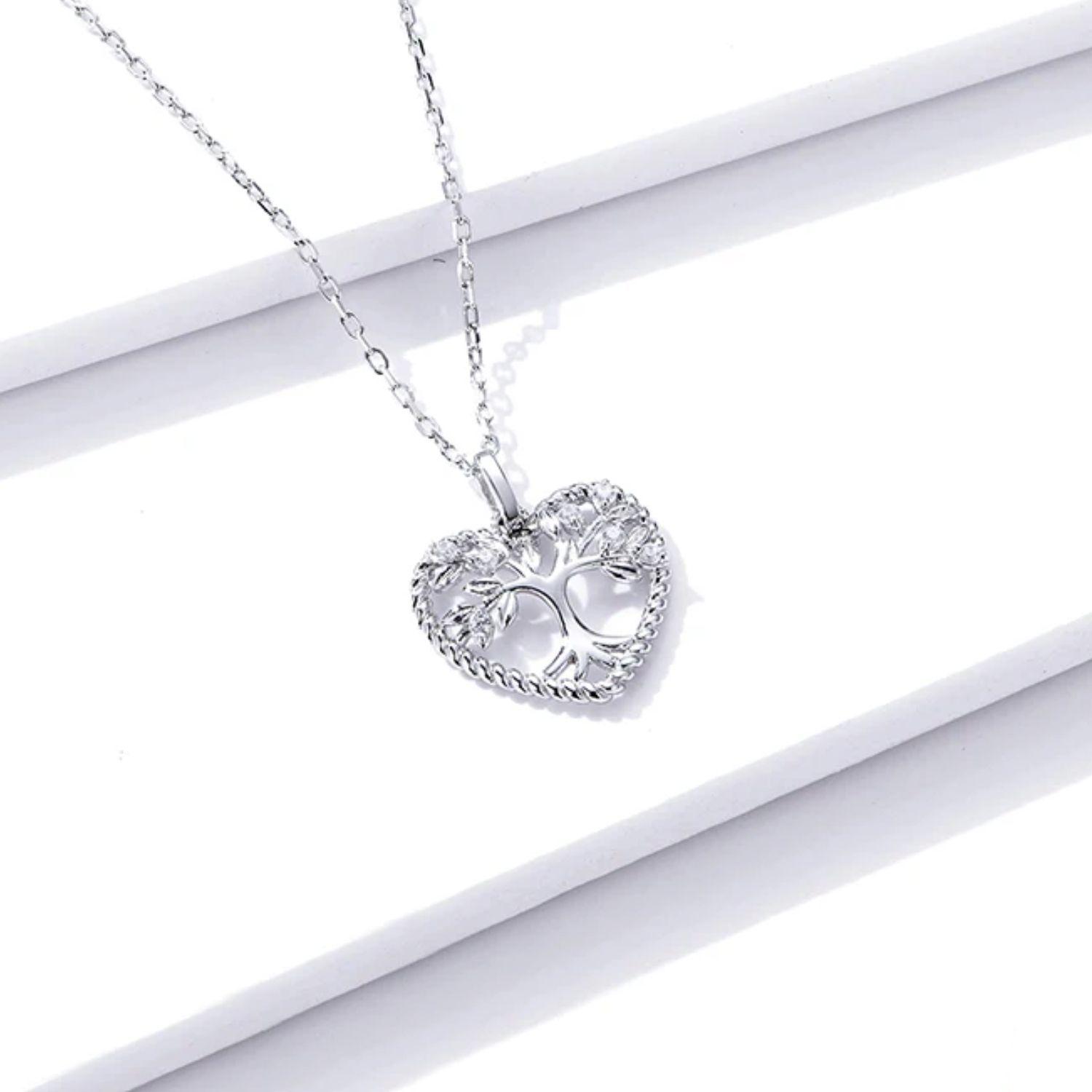 Collar Árbol de la Vida Corazón en Plata 925-1