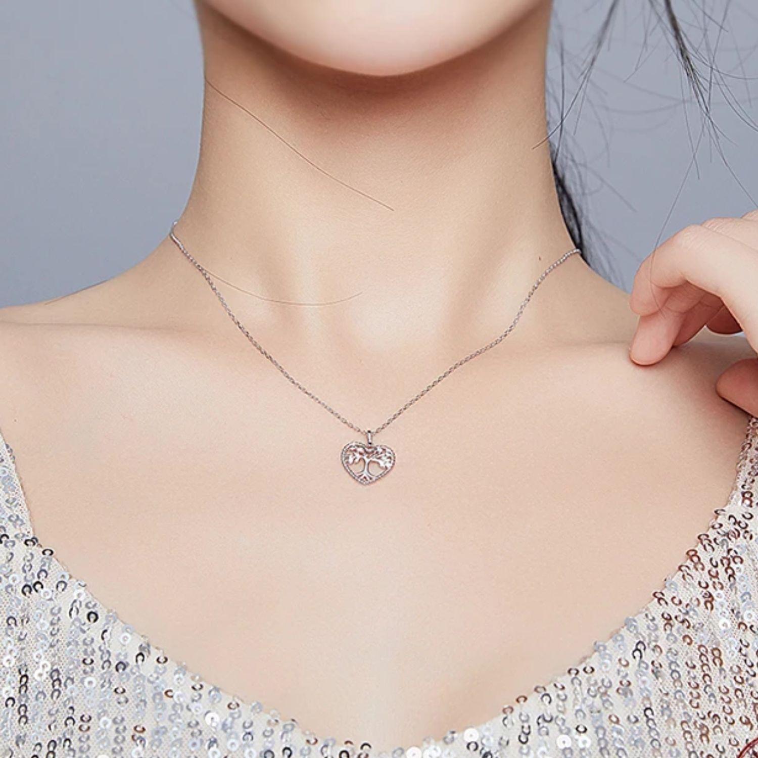 Collar Árbol de la Vida Corazón en Plata 925-3