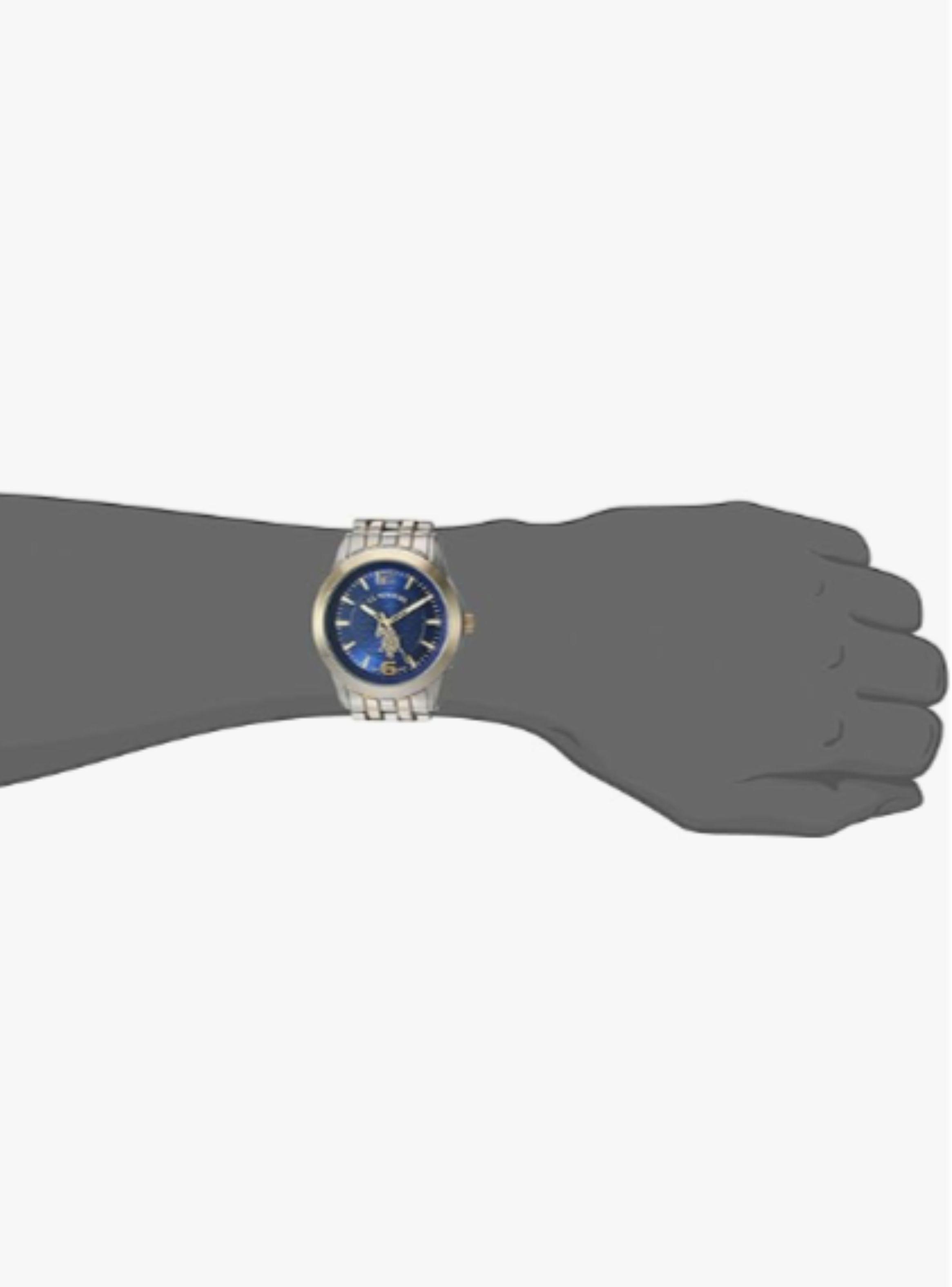 Reloj U S Polo Assn Hombre Acero Inoxidable Bicolor Esfera Azul-2
