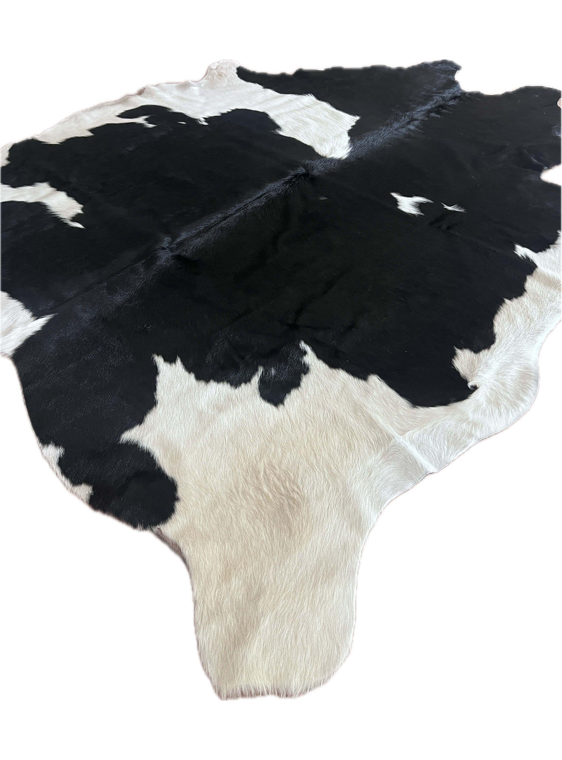 Alfombra cuero Vaca Negro Blanco-2