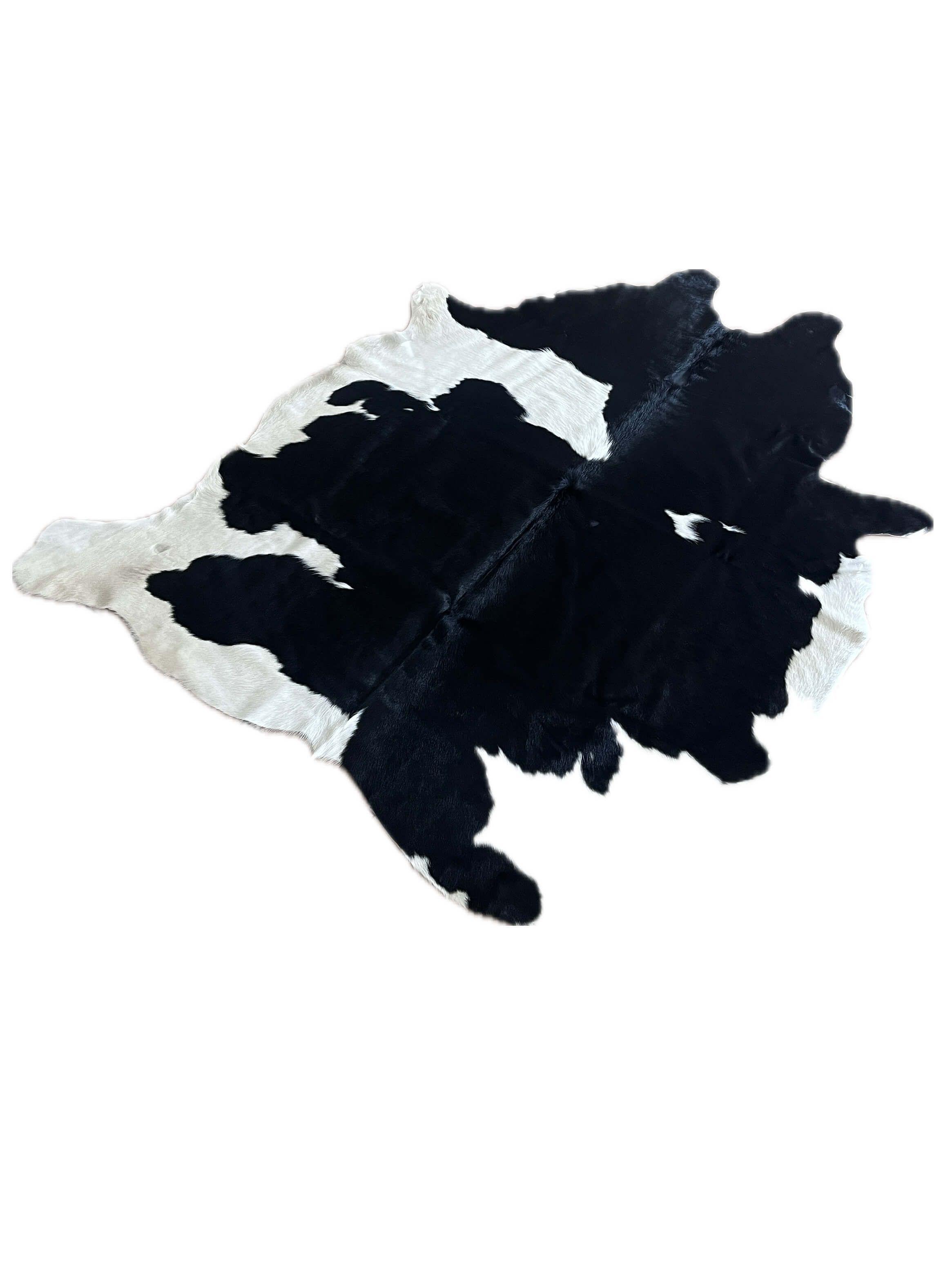Alfombra cuero Vaca Negro Blanco-3