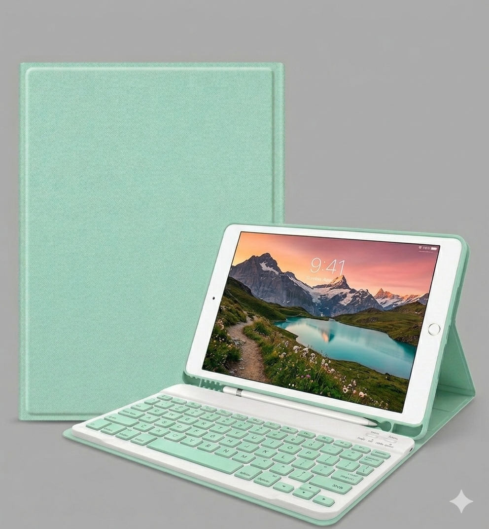 Funda Ultra Cover Verde Claro Para IPAD 10.9 Con teclado-2