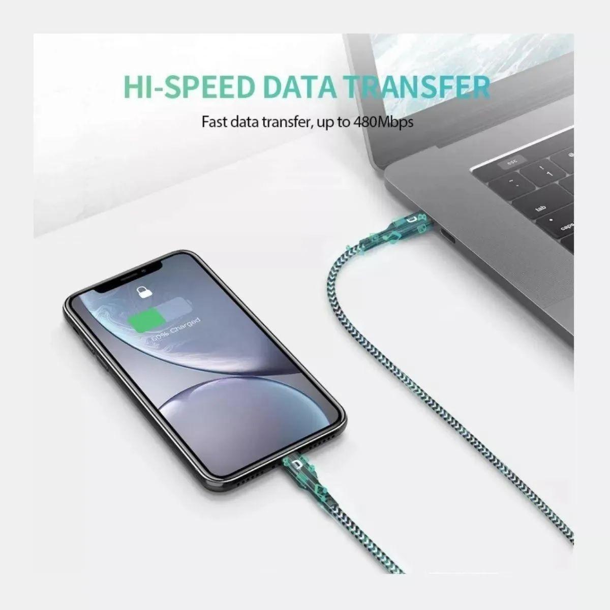 Cable USB a USB-C Ultrarresistente – 3 Metros  – Fast Charge & Sync-3