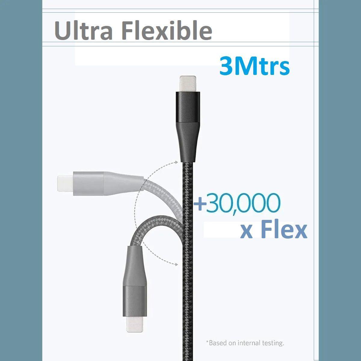 Cable USB a USB-C Ultrarresistente – 3 Metros  – Fast Charge & Sync-4