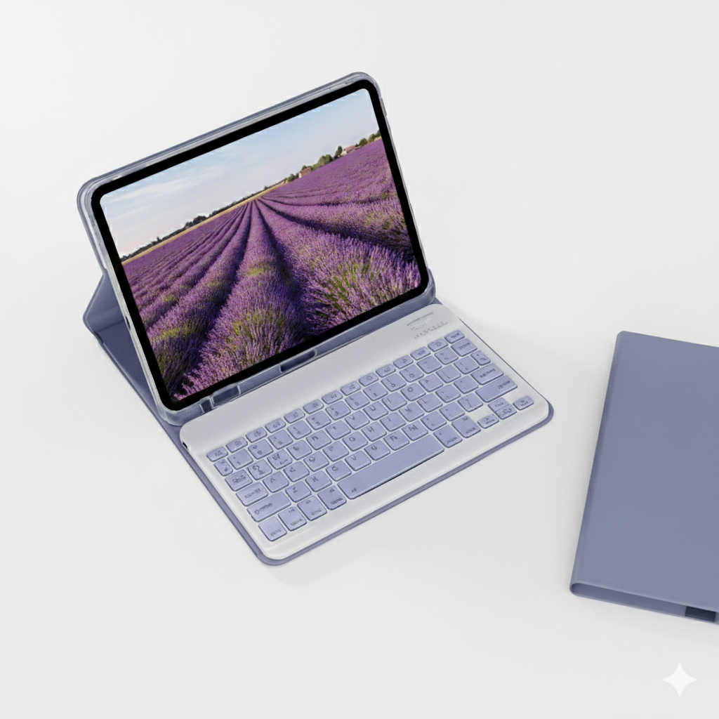 Funda Smart Cover Violeta Con teclado Magnético Para IPAD 10.2-0