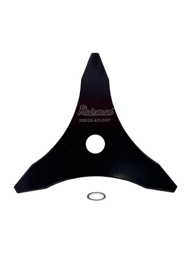 CUCHILLO 3 PUNTAS RAISMAN® PARA DESBROZADORA Ø255MM 3MM ESPESOR 25.4MM (1") PERFORACION-0