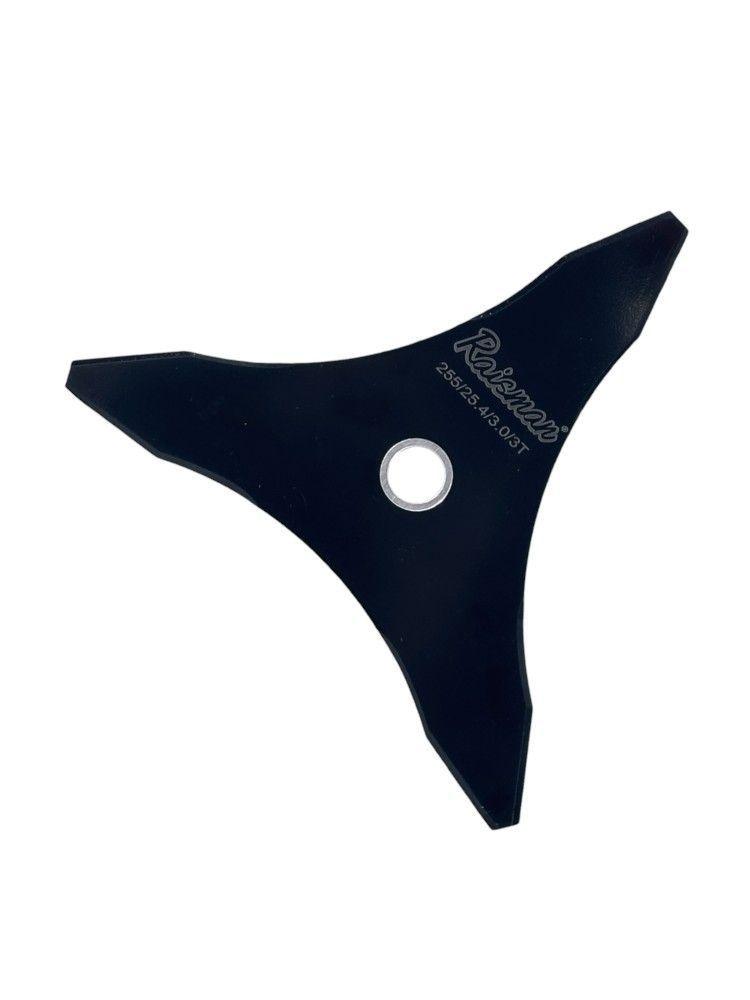 CUCHILLO 3 PUNTAS RAISMAN® PARA DESBROZADORA Ø255MM 3MM ESPESOR 25.4MM (1") PERFORACION-2